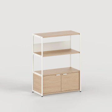 Etagère UNIT - H110 x L84cm - bois éco-certifié - Blanc Crème