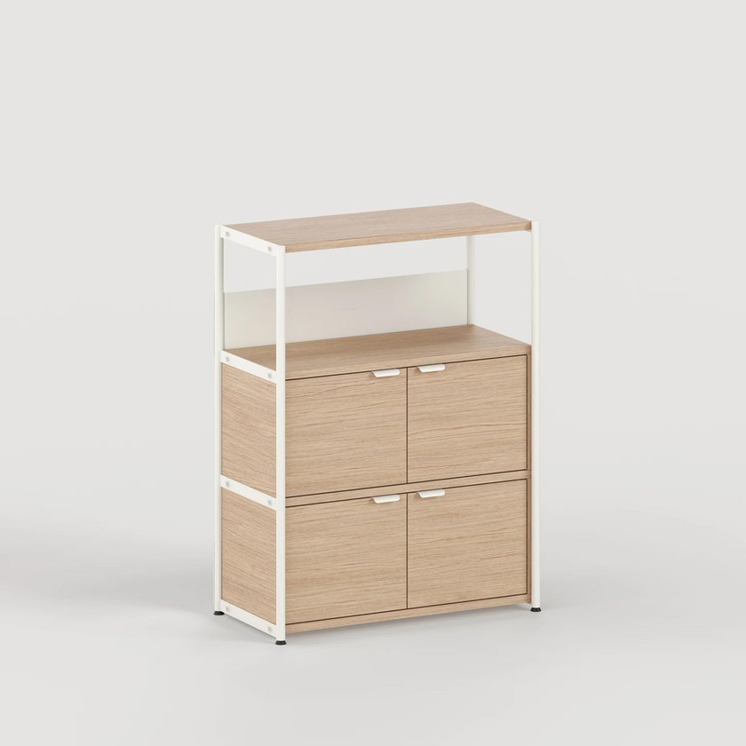 Etagère UNIT - H110 x L84cm - bois éco-certifié - Blanc Crème Etagère UNIT - H110 x L84cm - bois éco-certifié - Blanc Crème