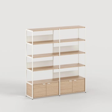 Etagère UNIT - H180 x L164cm - bois éco-certifié - Blanc Crème