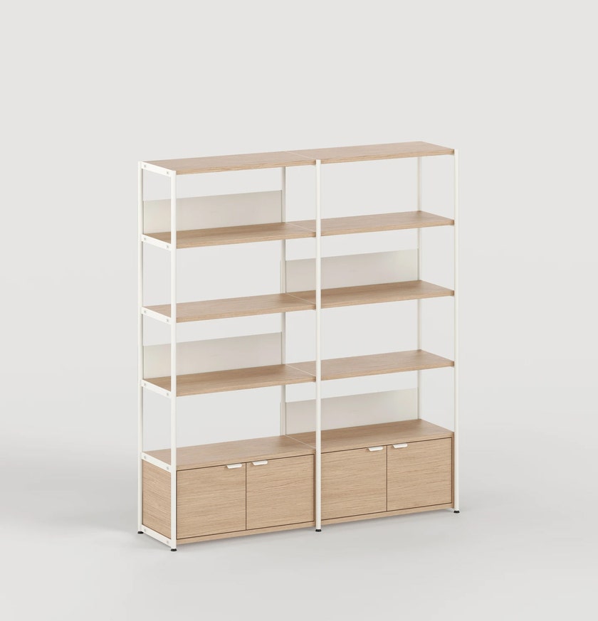 Etagère UNIT - H180 x L164cm - bois éco-certifié - Blanc Crème