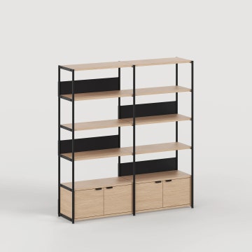 Etagère UNIT - H180 x L164cm - bois éco-certifié - Noir Graphite