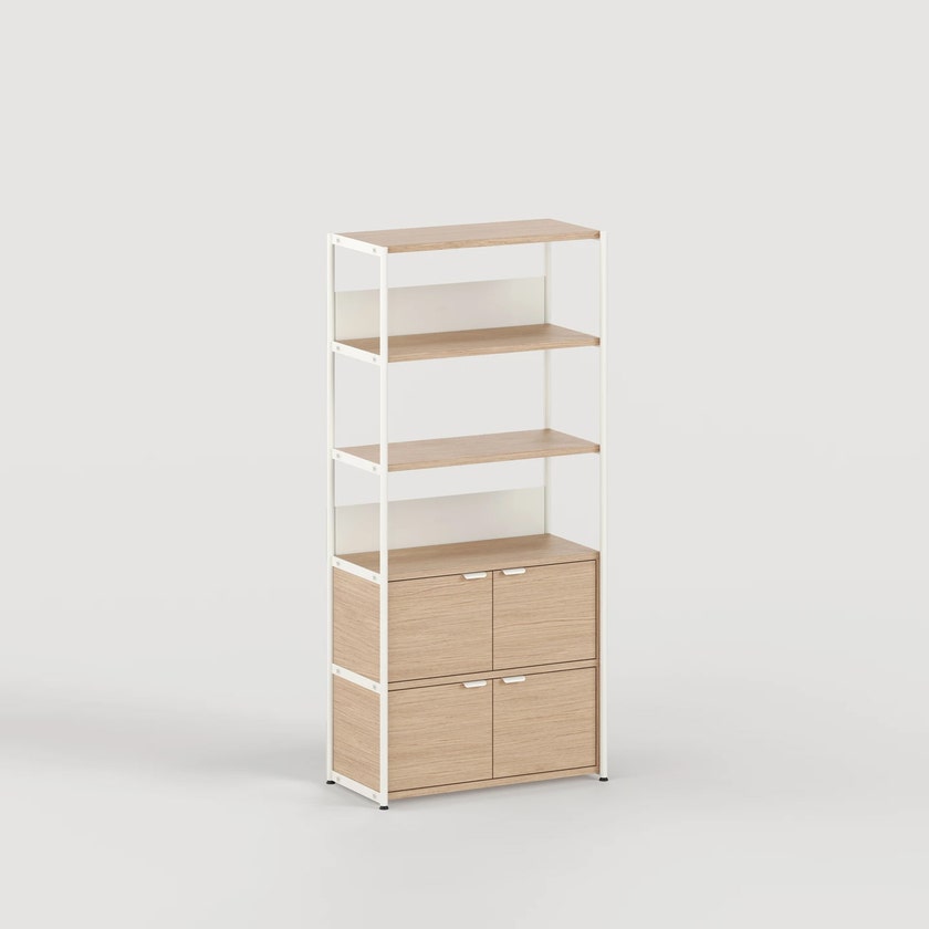 Etagère UNIT - H180 x L84cm - bois éco-certifié - Blanc Crème Etagère UNIT - H180 x L84cm - bois éco-certifié - Blanc Crème