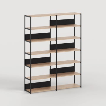 Etagère UNIT - H215 x L164cm - bois éco-certifié - Noir Graphite