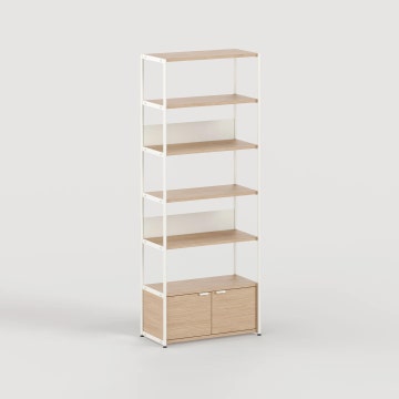 Etagère UNIT - H215 x L84cm - bois éco-certifié - Blanc Crème