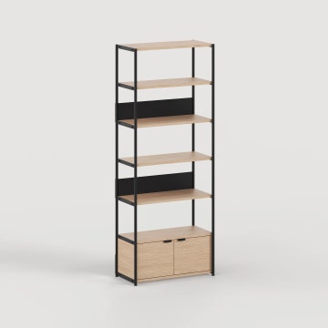 Etagère UNIT - H215 x L84cm - bois éco-certifié - Noir Graphite