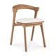 Chaise de jardin Bok - teck - avec coussin tissu Off White