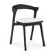 Chaise de jardin bok teck noir coussin Off White