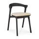 Chaise de jardin Bok - teck Noir- avec coussin tissu Naturel