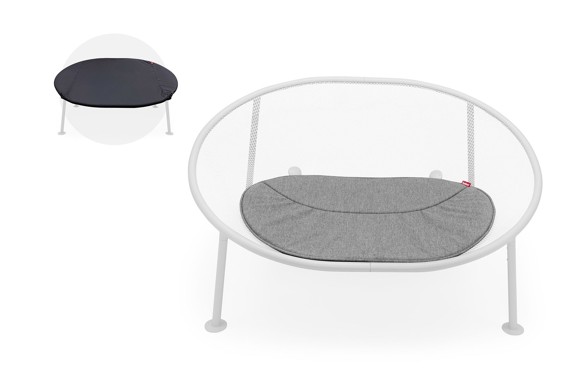 Chaise longue / Hamac NETORIOUS DELUXE de Fatboy, Structure gris clair, Rock grey