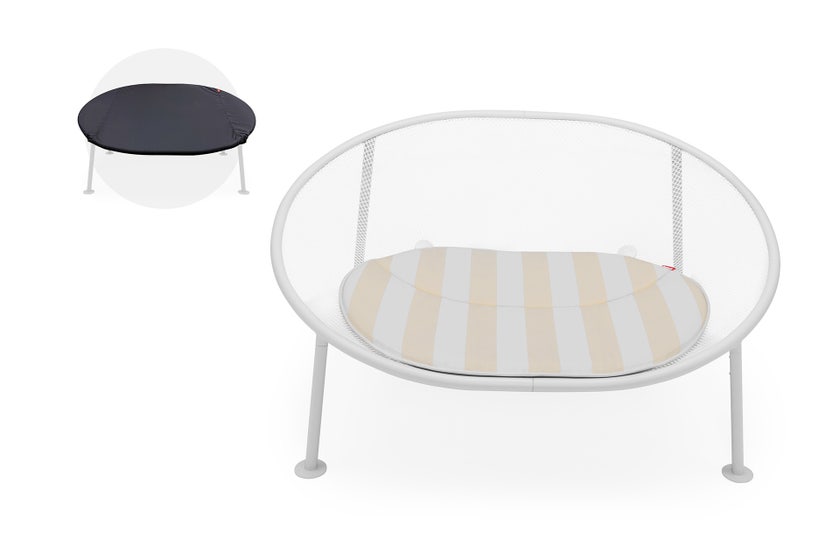 Chaise longue / Hamac NETORIOUS DELUXE de Fatboy, Structure gris clair, Stripe sandy beige Chaise longue / Hamac NETORIOUS DELUXE de Fatboy, Structure gris clair, Stripe sandy beige