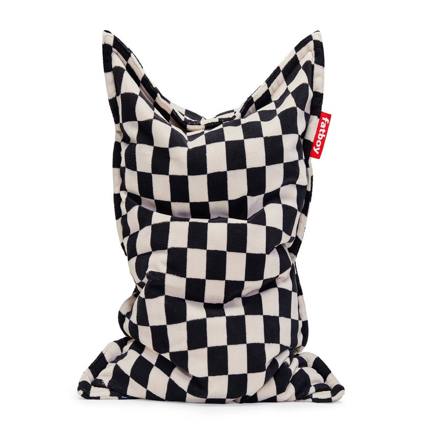 Pouf ORIGINAL SLIM SLIM TEDDY CHESS de Fatboy, Black écru