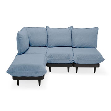 Canapé extérieur PALETTI SET de Fatboy, Large, Blue storm, Sans table basse