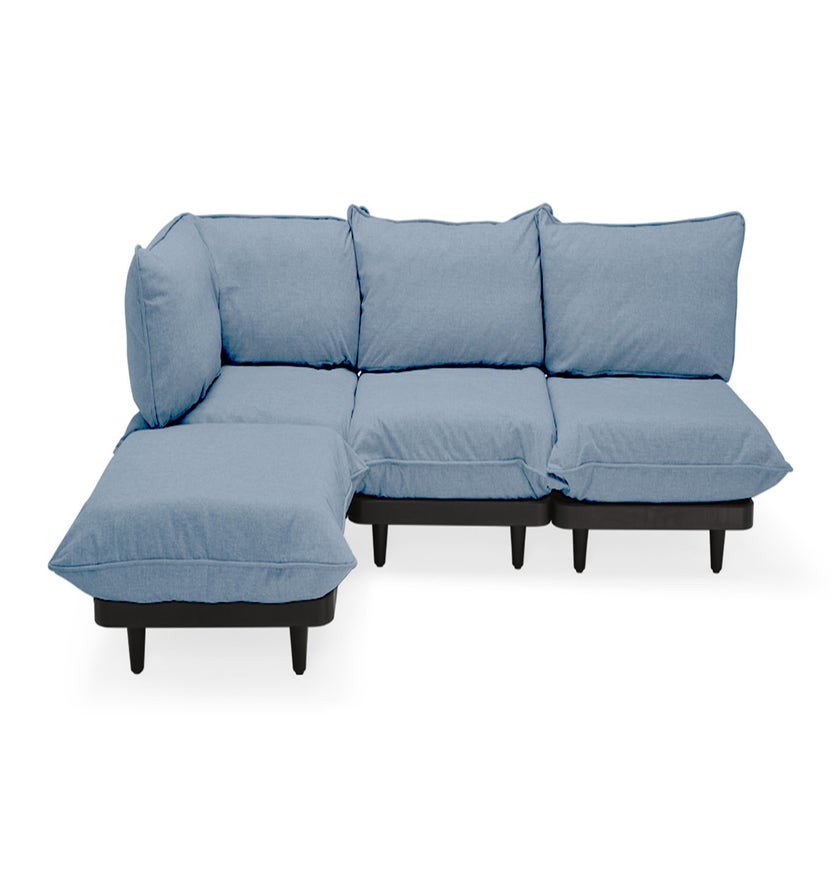 Canapé extérieur PALETTI SET de Fatboy, Large, Blue storm, Sans table basse