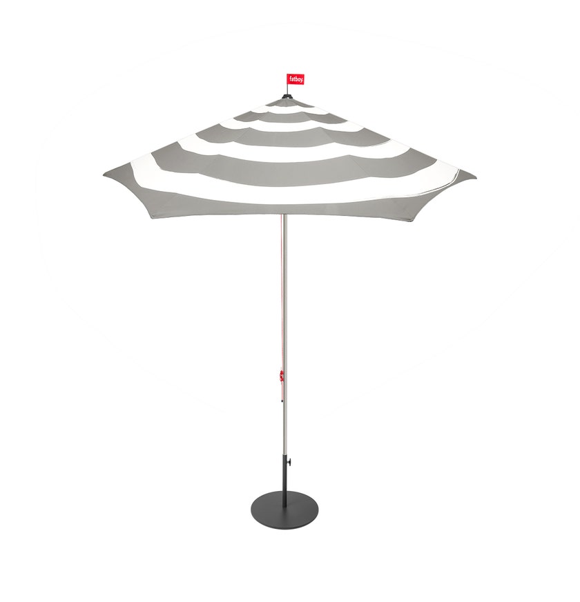Parasol STRIPESOL de Fatboy, Avec socle anthracite, Light grey