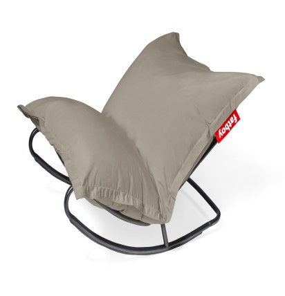 Rocking Chair Rock 'n Roll + pouf The Original Outdoor de Fatboy, Grey taupe