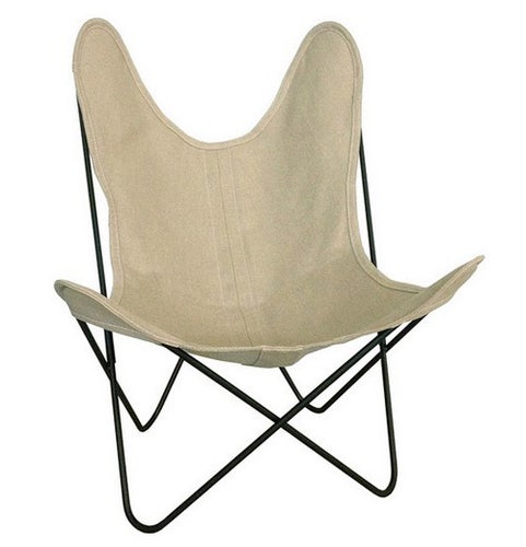 Fauteuil AA de Airborne, Structure acier thermolaqué noir et lin, Ficelle