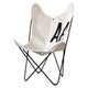 FAUTEUIL AA VENT D'OUEST, Structure acier thermolaqué noir, Blanc de AIRBORNE