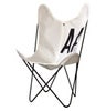FAUTEUIL AA VENT D'OUEST, Structure acier thermolaqué noir, Blanc de AIRBORNE