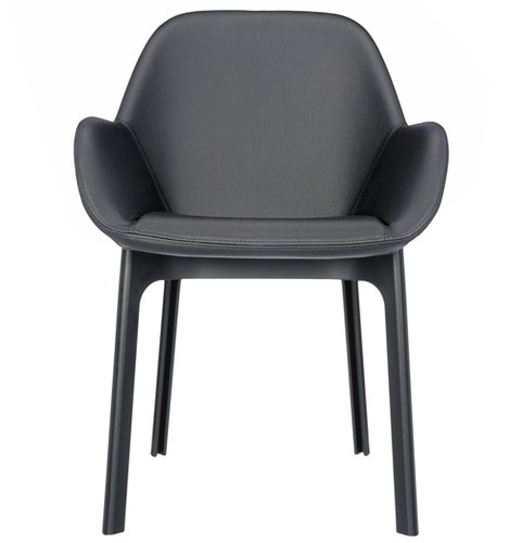Fauteuil CLAP PVC de Kartell, Structure noire, Assise Grise