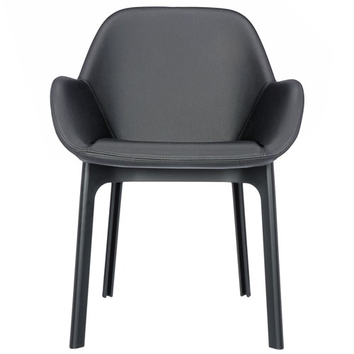 Fauteuil CLAP PVC de Kartell, Structure noire, Assise Grise Fauteuil CLAP PVC de Kartell, Structure noire, Assise Grise