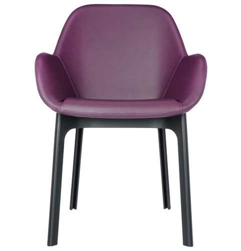 Fauteuil CLAP PVC de Kartell, Structure noire, Assise prune