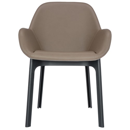 Fauteuil CLAP PVC de Kartell, Structure noire, Assise tourterelle Fauteuil CLAP PVC de Kartell, Structure noire, Assise tourterelle