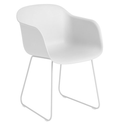 Fauteuil FIBER pieds luge de Muuto, Blanc