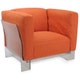 Fauteuil POP DUO, Structure transparente, Orange