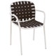Fauteuil YARD, Blanc mat et marron d'Inde 