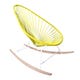 Fauteuil à bascule ACAPULCO avec ski bois, structure blanche, Jaune