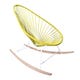 Fauteuil à bascule ACAPULCO avec ski bois, structure blanche, Jaune moutarde