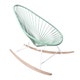 Fauteuil à bascule ACAPULCO avec ski bois, structure blanche, Vert d'eau