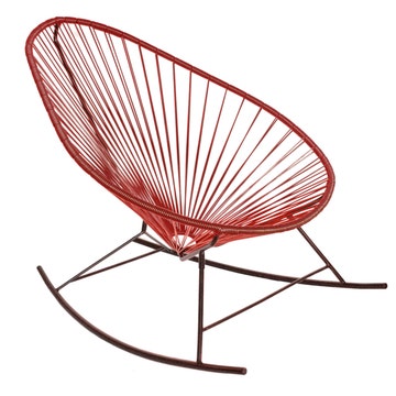 Fauteuil à bascule ACAPULCO de Boqa avec structure noire, Bordeaux