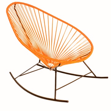 Fauteuil à bascule ACAPULCO de Boqa avec structure noire, Orange