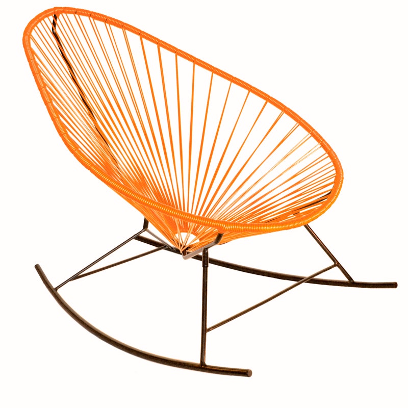 Fauteuil à bascule ACAPULCO de Boqa avec structure noire, Orange Fauteuil à bascule ACAPULCO de Boqa avec structure noire, Orange