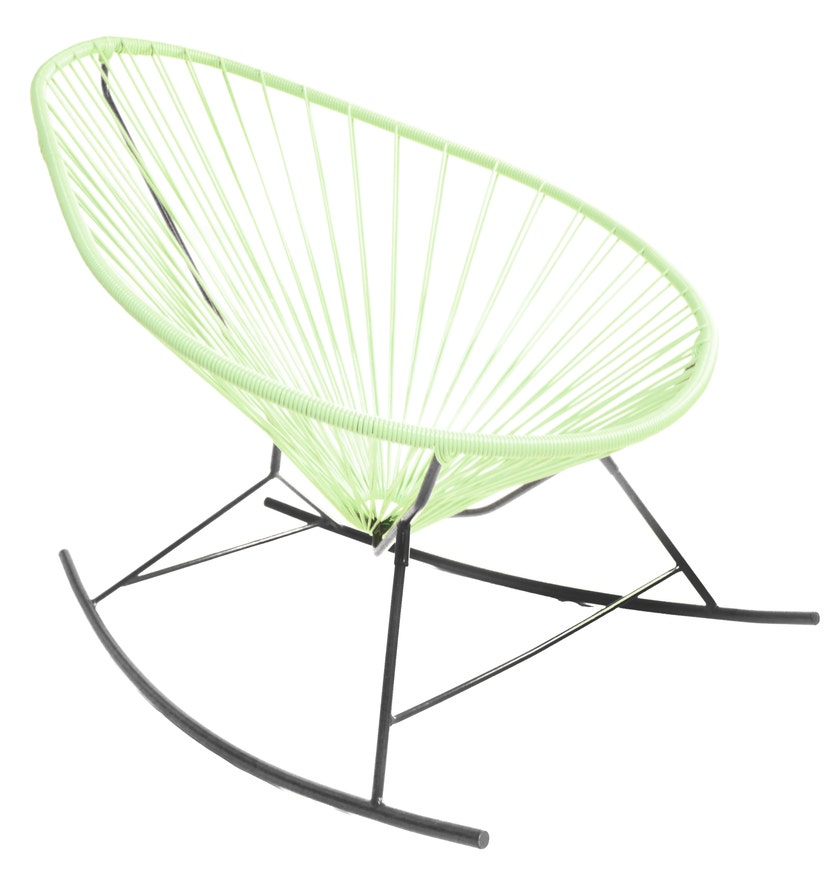 Fauteuil à bascule ACAPULCO de Boqa avec structure noire, Vert d'eau
