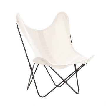 Fauteuil AA Coton de Airborne, Structure noir, Toile blanc naturel
