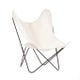 Fauteuil AA Coton, Structure noir, Toile blanc naturel