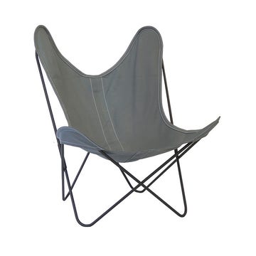 Fauteuil AA Coton de Airborne, Structure noir, Toile gris