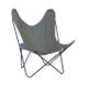 Fauteuil AA Coton, Structure noir, Toile gris