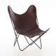 Fauteuil AA, Structure acier thermolaqué noir, Cuir Buffalo, Chocolat