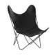 Fauteuil AA, Structure acier thermolaqué noir, Cuir Buffalo, Noir