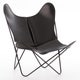 Fauteuil AA, Structure noire, Cuir classique, Noir
