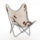 Fauteuil AA de Airborne, Structure acier thermolaqué noir, Peau de vache