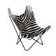 Fauteuil AA, Structure acier thermolaqué noir, Peau de vache zébrée