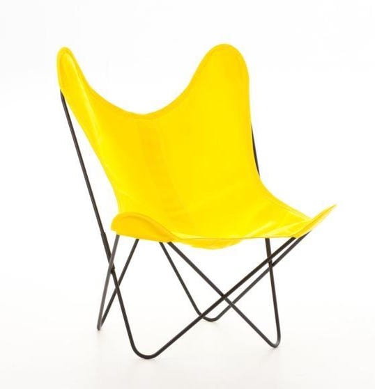 Fauteuil AA Coton de Airborne, Structure noir, Toile jaune