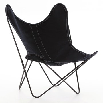 Fauteuil AA Coton de Airborne, Structure noir, Toile noire