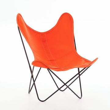 Fauteuil AA Coton de Airborne, Structure noir, Toile orange
