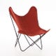 Fauteuil AA Coton, Structure noir, Toile terracotta