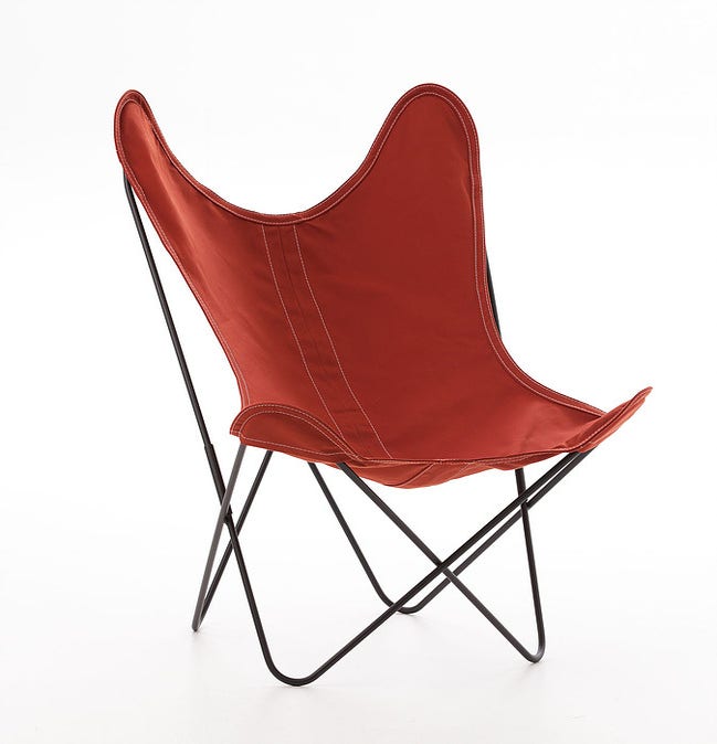 Fauteuil AA Coton de Airborne, Structure noir, Toile terracotta